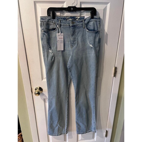 Seven 7 Jeans Womens Sz 12 bombshell High Rise Boot Distressed retro stretch New - Picture 11 of 11